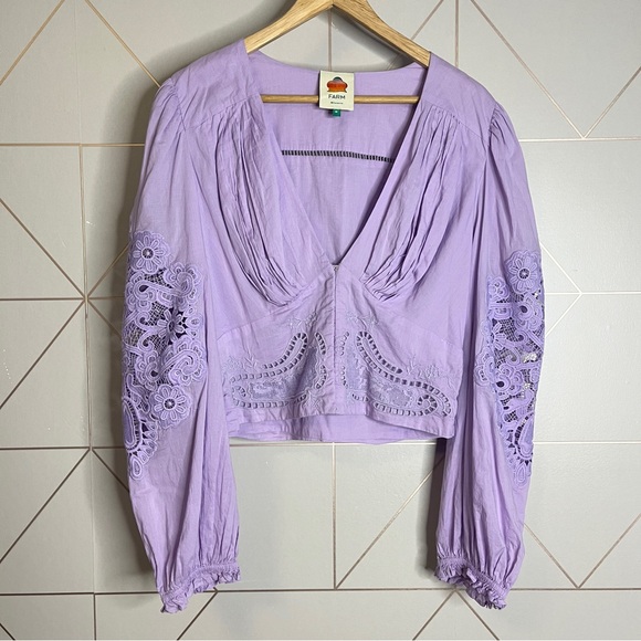 Farm Rio Lilac Lace Blouse - Picture 2 of 11